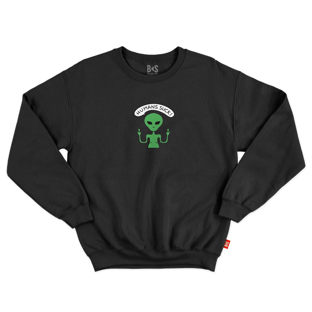 BS humans suck crewneck black