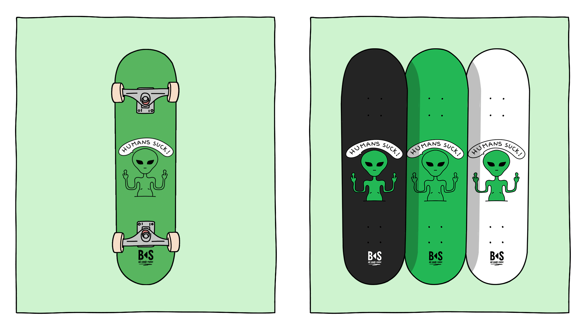 BS humans Suck decks concept