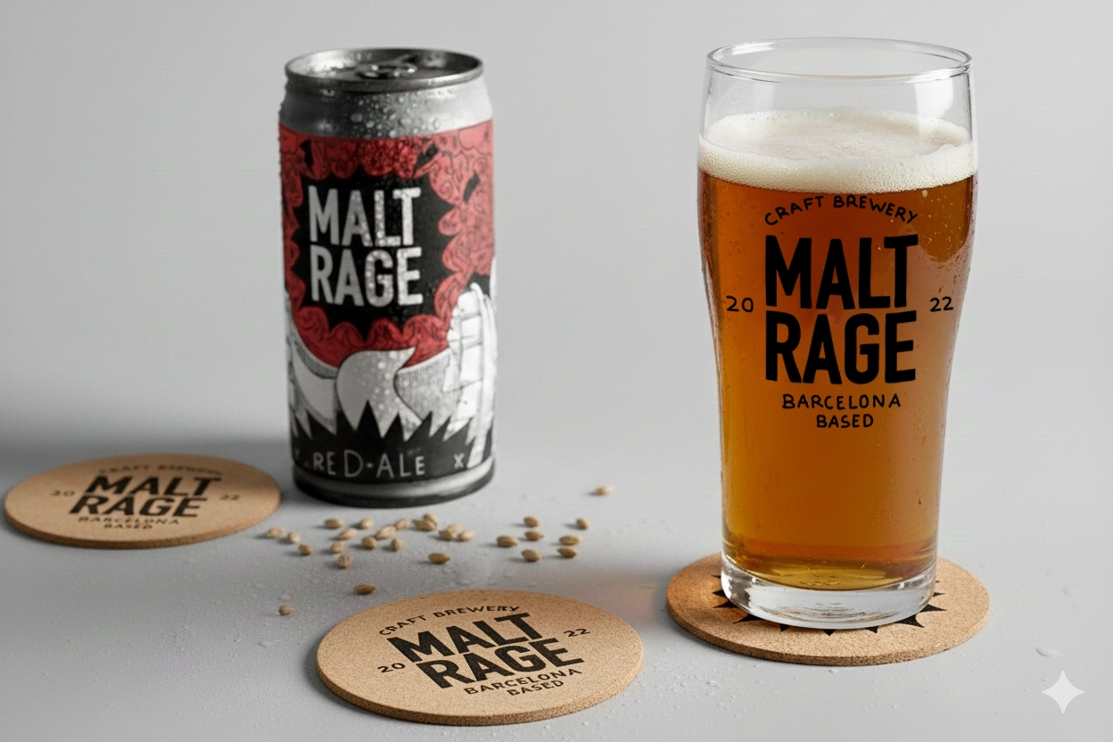 Malt Rage bottle beer coaster 3